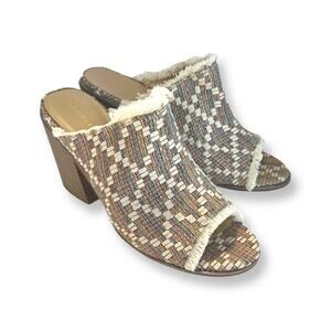 London Rag, Maya Tweed Tapestry with Fringe, 9.5, Block Heel